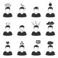 A set of vector icons related to stress and depression Royalty Free Stock Photo